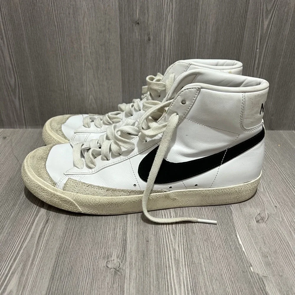 Nike Blazer Mid 77 Vintage White Black BQ6806-100 Mens High Top Sneakers Size 10